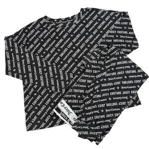 Juicy Couture Size XL Black White Logo Sleepwear Pajama Set Pants Long Sleeve